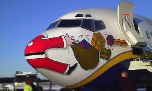Санта Клаус на самолете